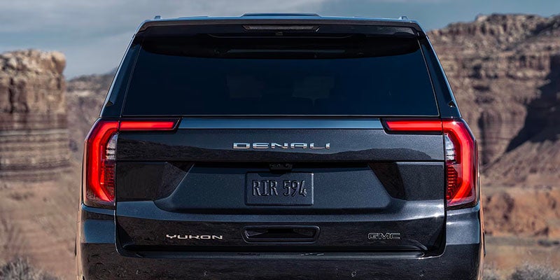 Rear View of A black Yukon