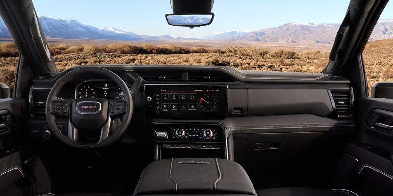Premium interior of the 2026 GMC Sierra 2500 HD with spacious cabin and upscale features