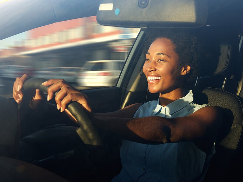 customer test driving a car